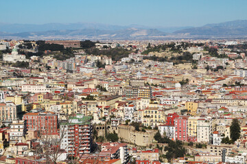 Fototapeta premium View from Castel dell'Ovo to Napoli, Italy