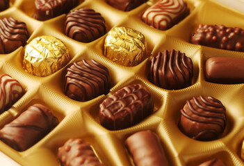 A box with praline chocolates