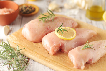 Chicken fillet with pepper and green ready for cooking