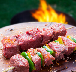 Barbecue meat skewer