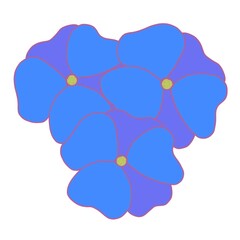 illustration of three blue abstract orchid flower