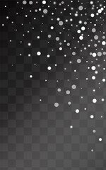 Silver Snowfall Vector Transparent Background.