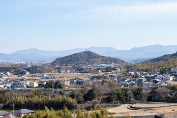 Obraz premium Landscape of Takamatsu city suburbs , Kagawa, Shikoku, Japan