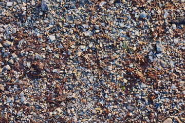close up of surface gravel or shell path or trail