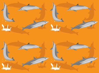 Animal Spinner Dolphin Seamless Wallpaper Background