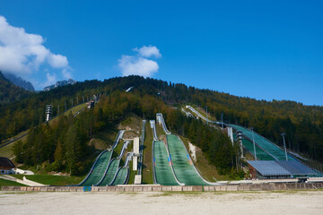  Skisprung- und Skiflugschanzen in Planica - Triglav-Nationalpark, Slowenien