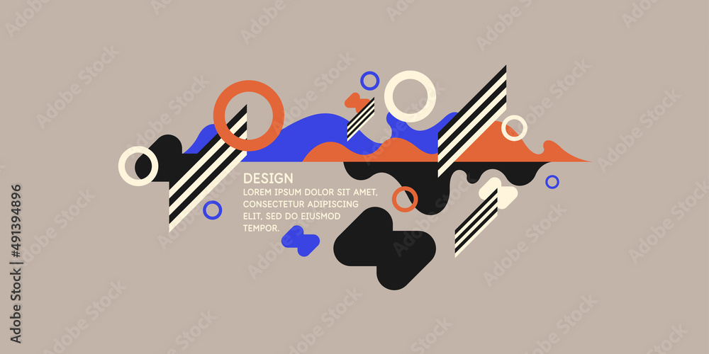 Poster modern backgrounds with abstract elements and dynamic shapes. compositions of colored spots. vector 