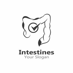 Intestine Icon Vector Logo Design Template Illustration