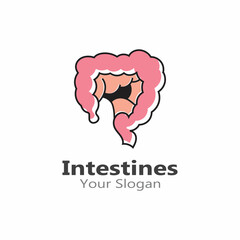 Intestine Icon Vector Logo Design Template Illustration