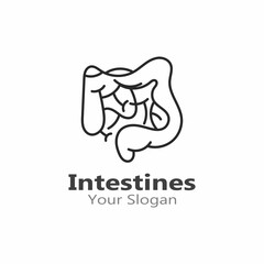 Intestine Icon Vector Logo Design Template Illustration