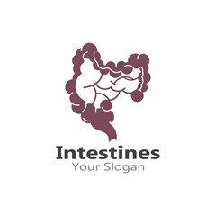 Intestine Icon Vector Logo Design Template Illustration