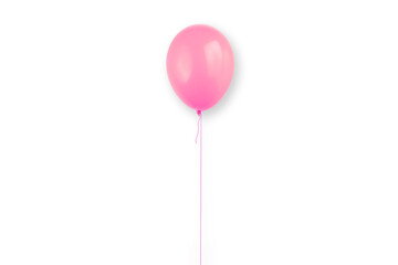 Pink balloon isolated on white background. Flying balloon