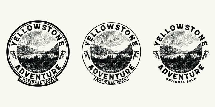 Yellowstone print vector patch design