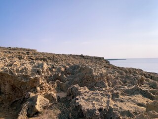 Obraz premium Rocky coast sea view, natural colors 