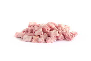 Freeze Dried Yogurt in Heap or Pile Isolated on White