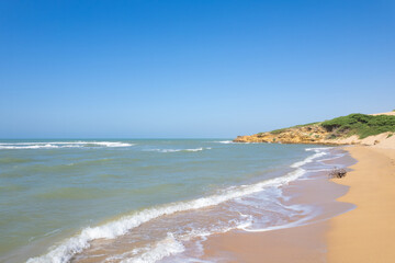 Natural landscape with dunes in the desert. Guajira, Colombia.
