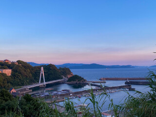 sunset over the river