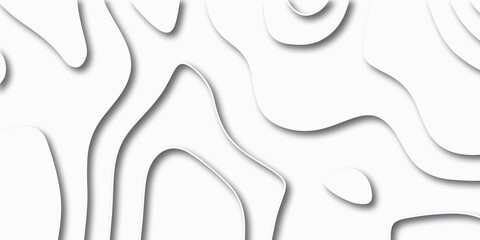 Abstract paper cut white background. Topographic canyon map light relief texture, abstract realistic papercut decoration textured with wavy layers. Abstract papercut and multi layer cutout geometric.