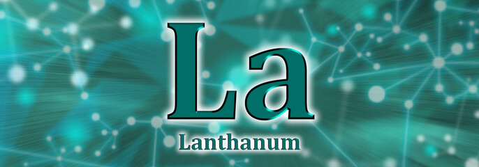 La symbol. Lanthanum chemical element