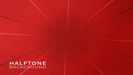 Red gradient background with flat design comic theme