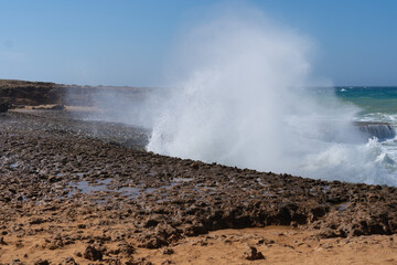 View Of Beach Against Blue Sky. Photo taken in La Guajira, Colombia