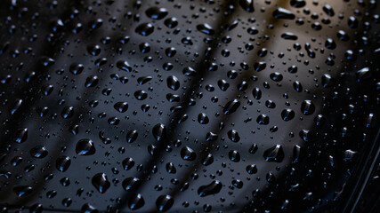 Water droplets in black background