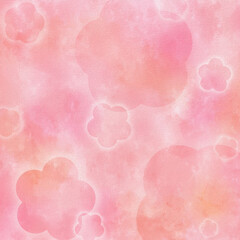 花をあしらったピンクの背景（正方形）