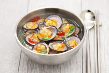 venus clam (cyclina sinensis) soup, korean food