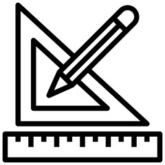 PENCIL RULER line icon