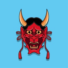 Oni japanese devil mask, Vector illustration eps.10