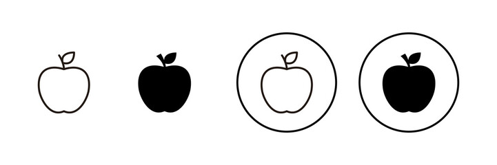 Apple icons set. Apple sign and symbols for web design.