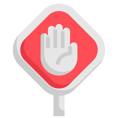 STOP HAND flat icon
