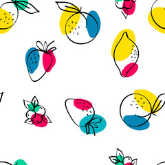 Green and Fuchsia Apricot and Lime Vector White