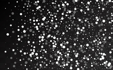 Gray Snowfall Vector Transparent Background.