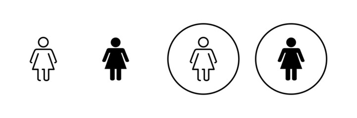 Female icons set. woman sign and symbol