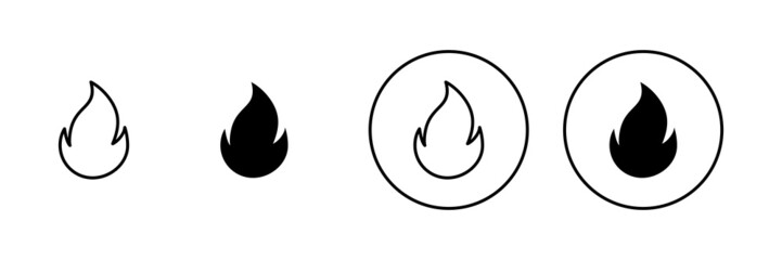 Fire icons set. fire sign and symbol