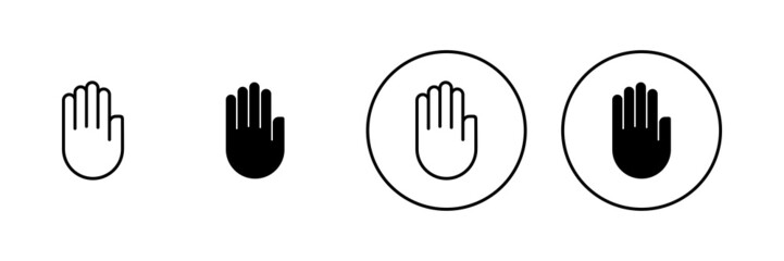 Obraz premium Hand icons set. hand sign and symbol. palm