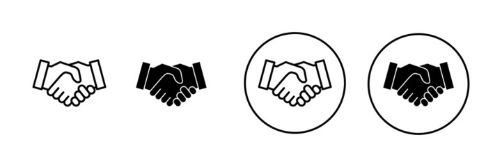 Handshake icons set. business handshake sign and symbol. contact agreement