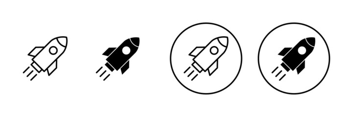 Rocket icons set. Startup sign and symbol. rocket launcher icon