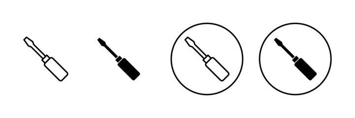 Screwdriver icons set.tools sign and symbol