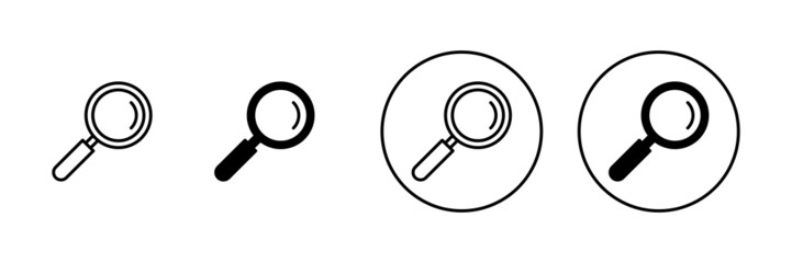 Search icons set. search magnifying glass sign and symbol