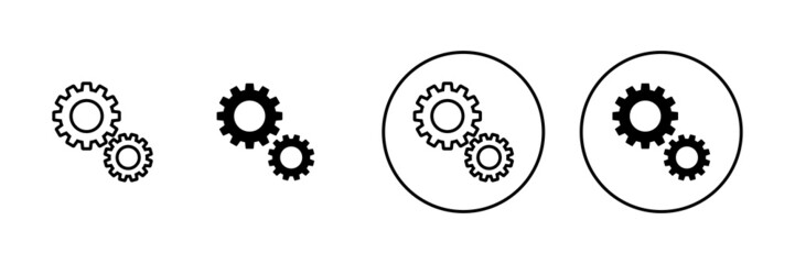 Setting Icons set. Cog Settings sign and symbol. Gear Sign