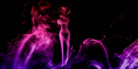 Naklejka premium abstract smoke background with lady figure