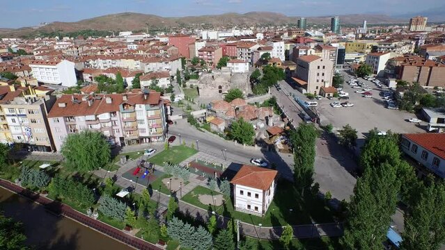 Turkey Aksaray province general shot, with top angle drone