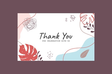 Thank you greeting card template design concept