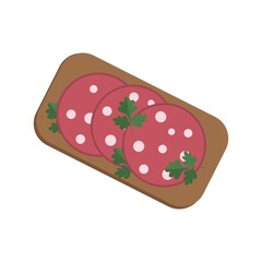 Sausage sandwich vector object isolated