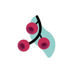 Twig with berries vector object isolated