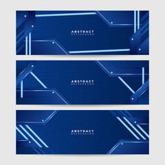 Abstract black blue metallic carbon neutral overlap light hexagon mesh design modern luxury futuristic technology background. Game tech wide banner vector illustration.