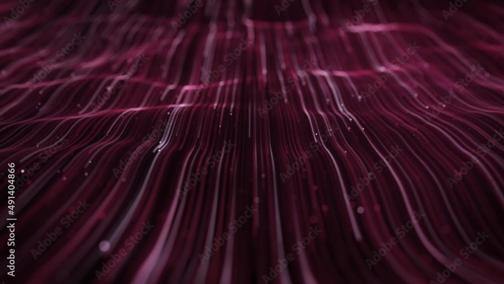 Poster abstract light fiber strings flowing background loop/ 4k animation of an abstract wallpaper technolo