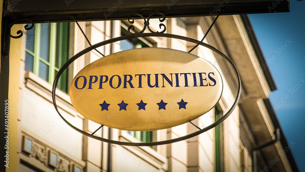 Wall mural Street Sign to Opportunities